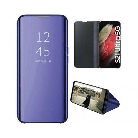 Funda Flip Cover Clear View para Samsung Galaxy S21 Ultra 5G color Azul