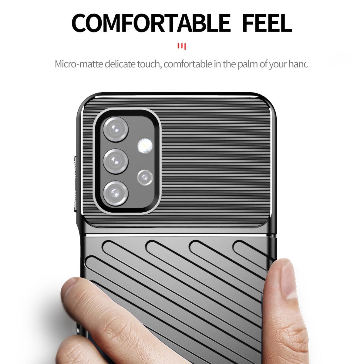 Funda Gel Flexible Thunder Armor Rugged para Samsung Galaxy A32 5G color Negra