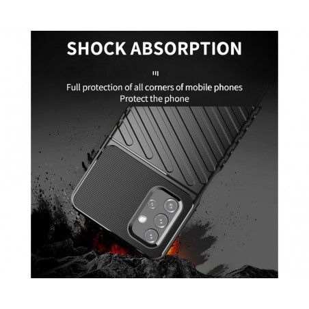 Funda Gel Flexible Thunder Armor Rugged para Samsung Galaxy A32 5G color Negra