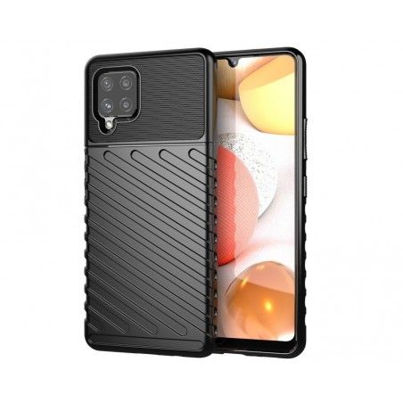 Funda Gel Flexible Thunder Armor Rugged para Samsung Galaxy A42 5G color Negra