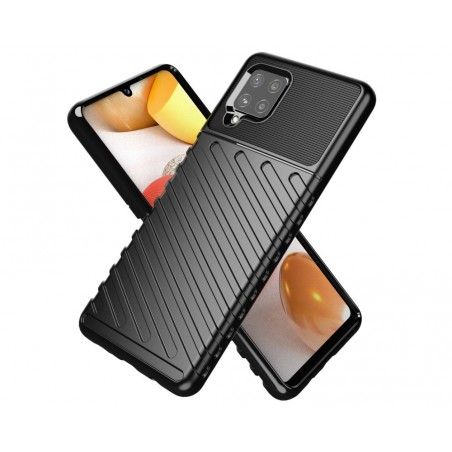 Funda Gel Flexible Thunder Armor Rugged para Samsung Galaxy A42 5G color Negra