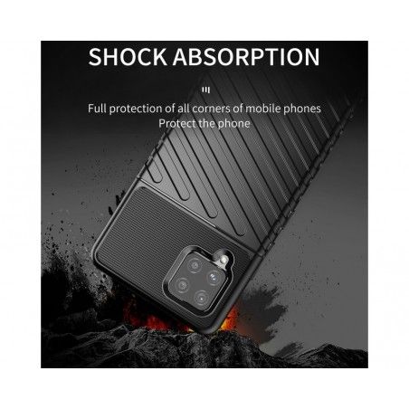 Funda Gel Flexible Thunder Armor Rugged para Samsung Galaxy A42 5G color Negra