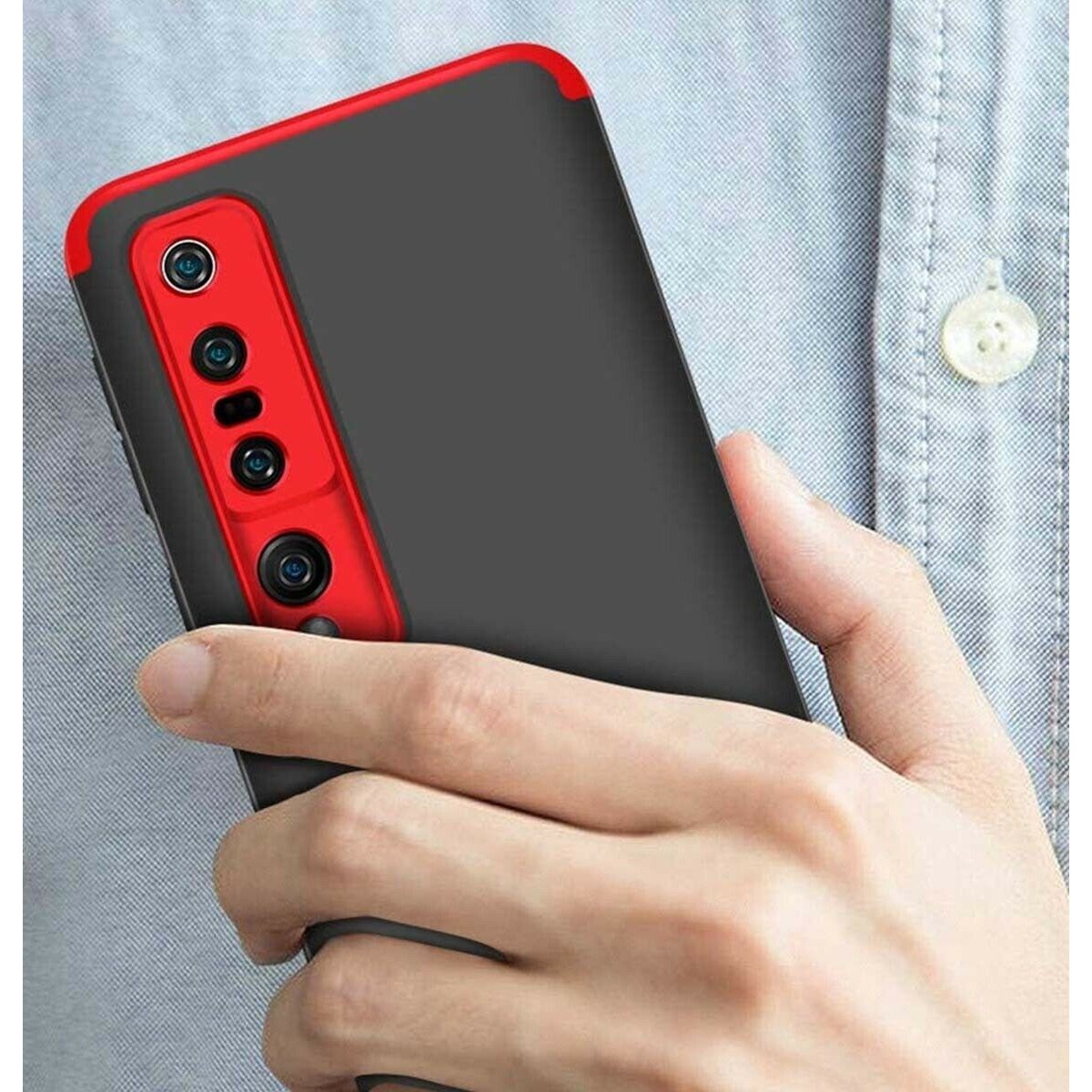Funda Carcasa GKK 360 para Xiaomi Mi 10 / Mi 10 Pro color Negra / Roja