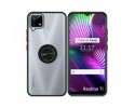 Funda Mate con Borde Verde y Anillo Giratorio 360 para Realme 7i / Narzo 30A