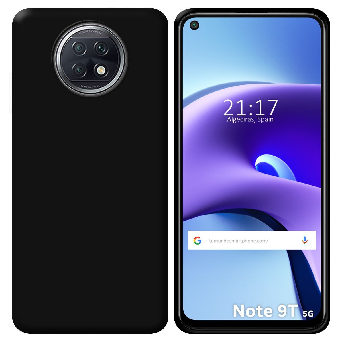 Funda Silicona Gel TPU Negra para Xiaomi Redmi Note 9T 5G