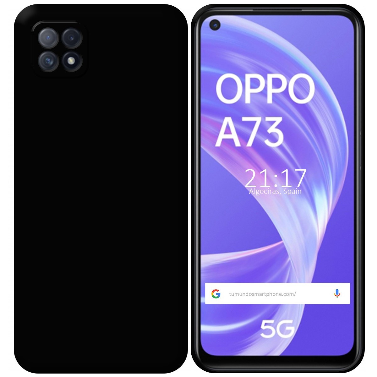 Funda Silicona Gel TPU Negra para Oppo A73 5G
