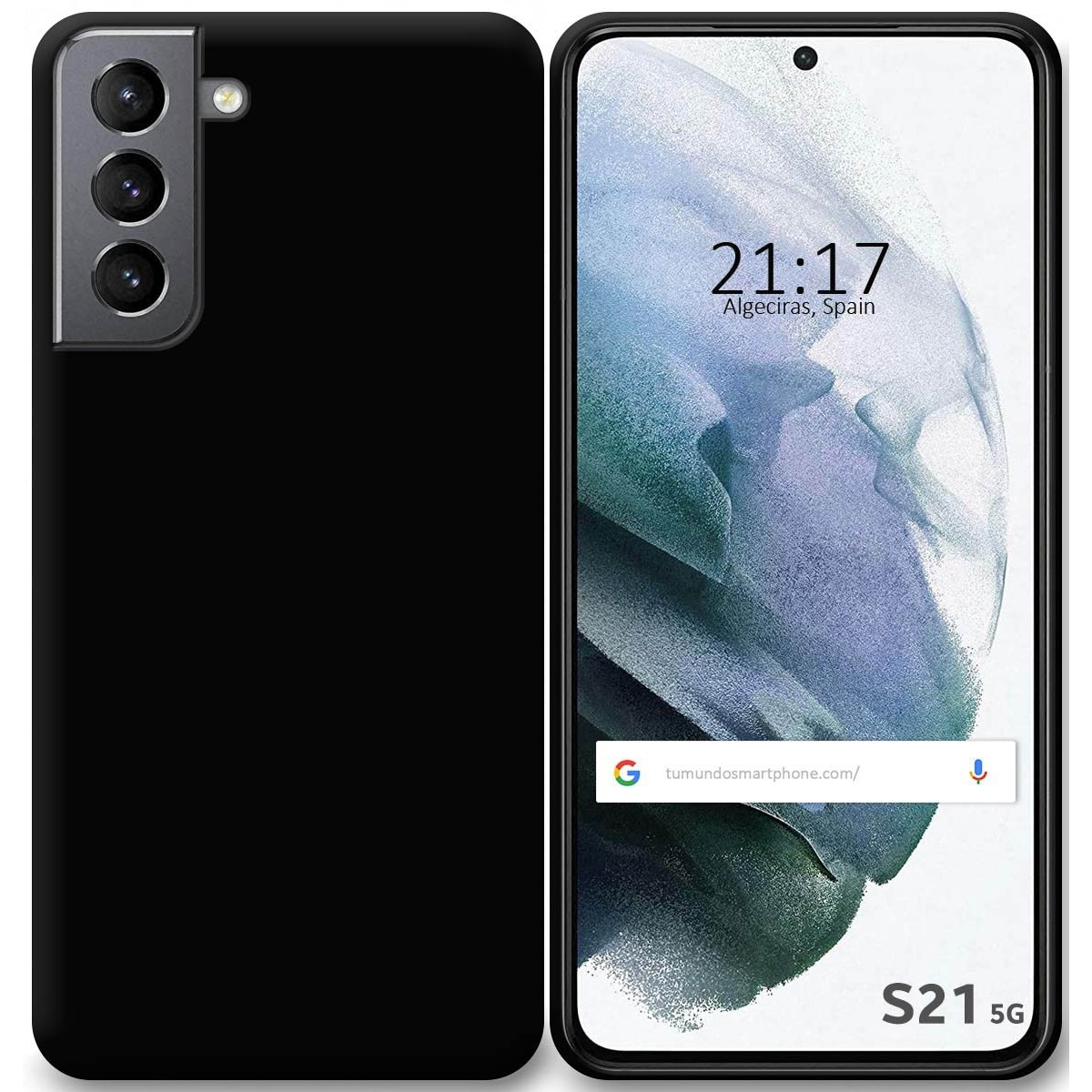 Funda Silicona Gel TPU Negra para Samsung Galaxy S21 5G