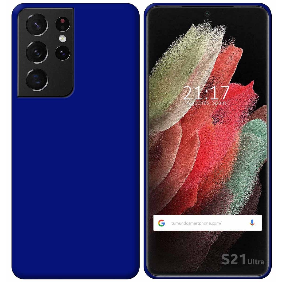 Funda Silicona Gel TPU Azul para Samsung Galaxy S21 Ultra 5G