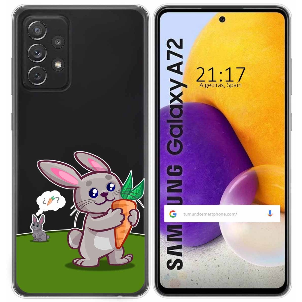 Funda Gel Transparente para Samsung Galaxy A72 diseño Conejo Dibujos
