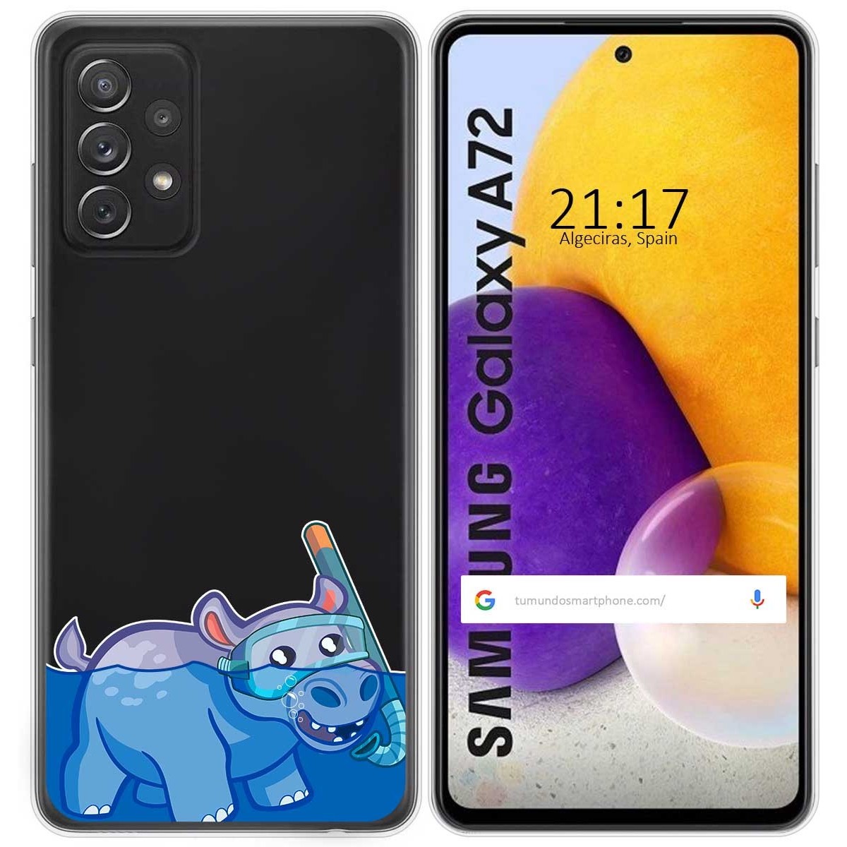 Funda Gel Transparente para Samsung Galaxy A72 diseño Hipo Dibujos