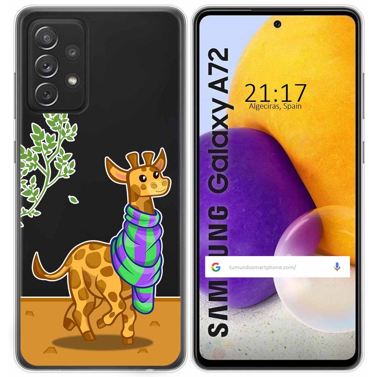 Funda Gel Transparente para Samsung Galaxy A72 diseño Jirafa Dibujos