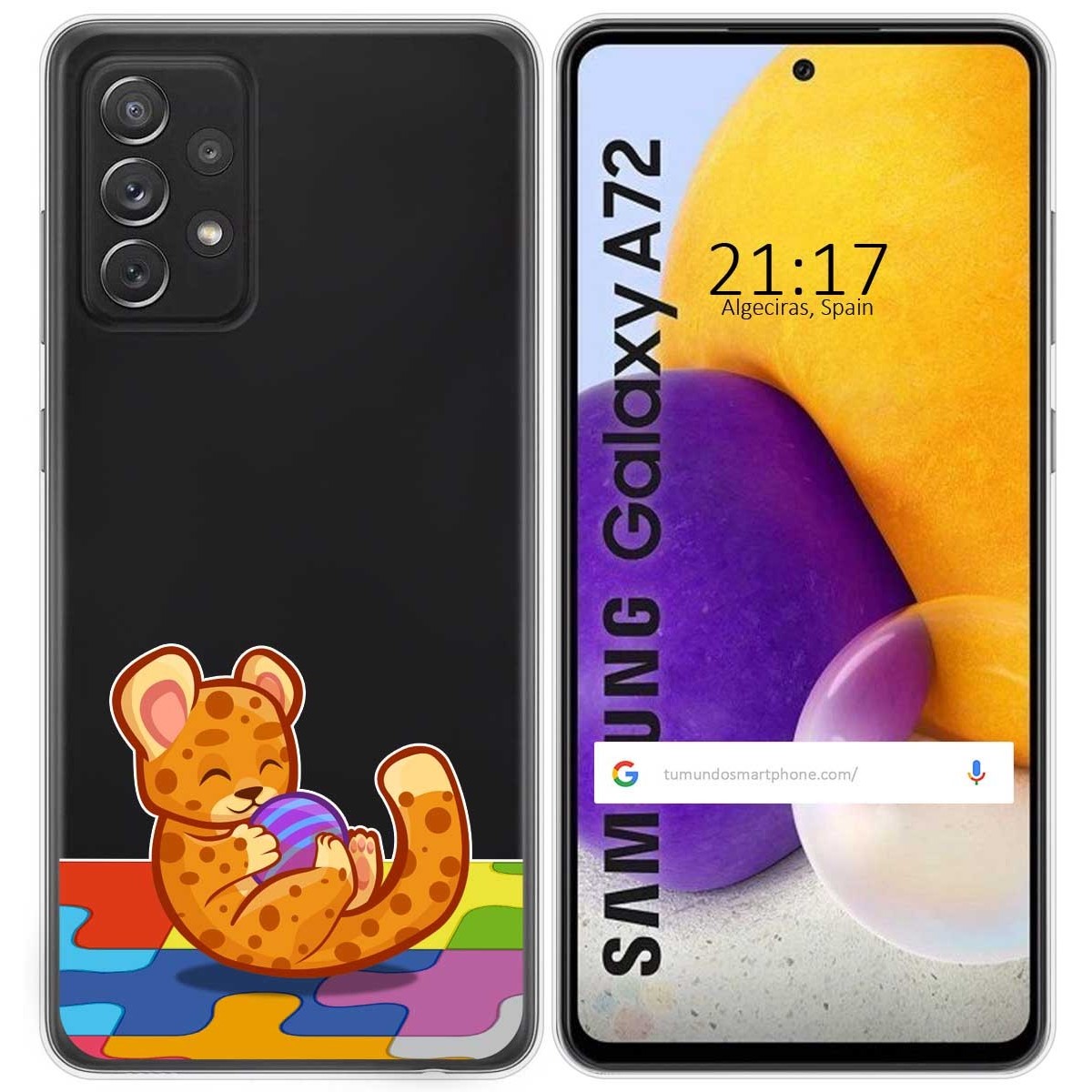 Funda Gel Transparente para Samsung Galaxy A72 diseño Leopardo Dibujos