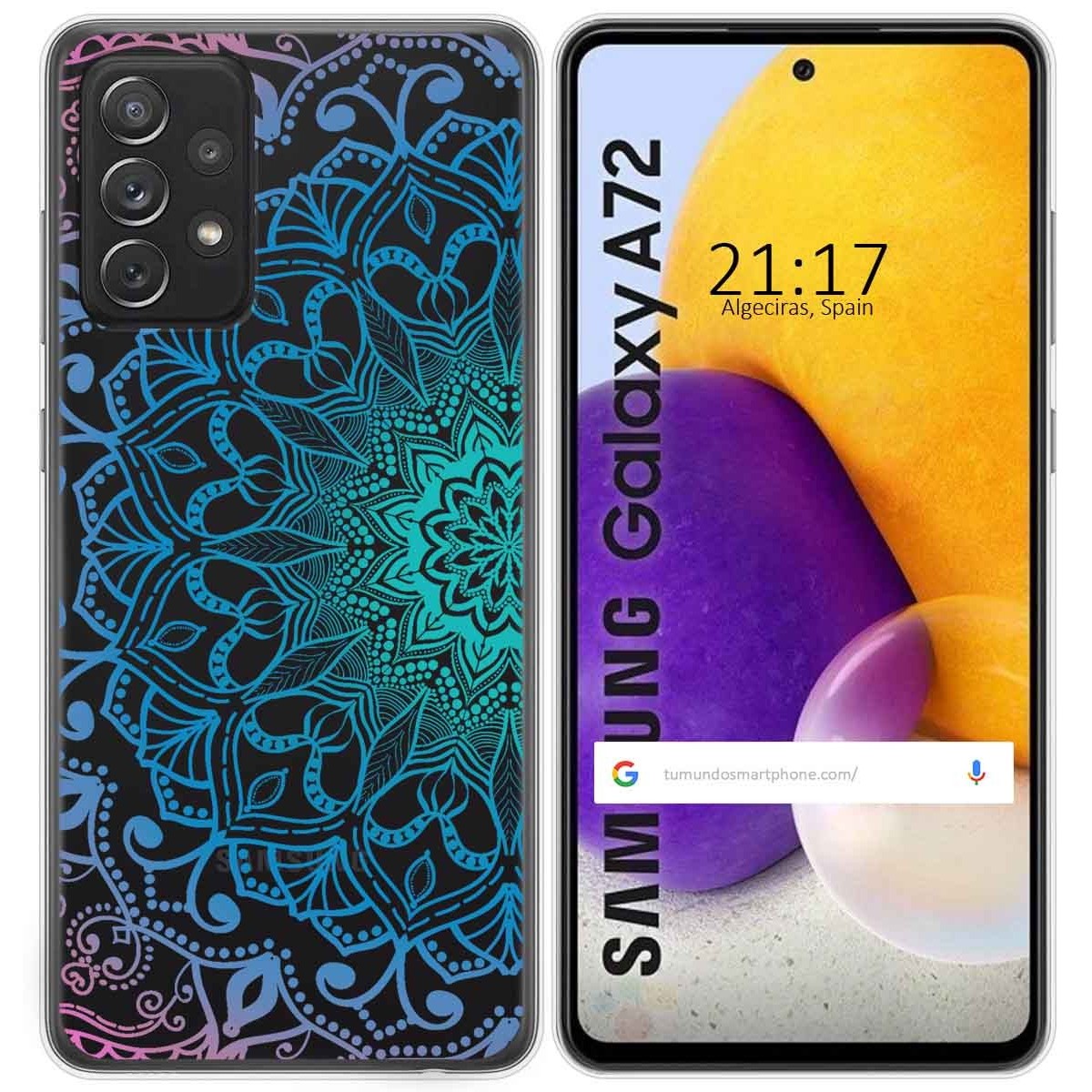 Funda Gel Transparente para Samsung Galaxy A72 diseño Mandala Dibujos