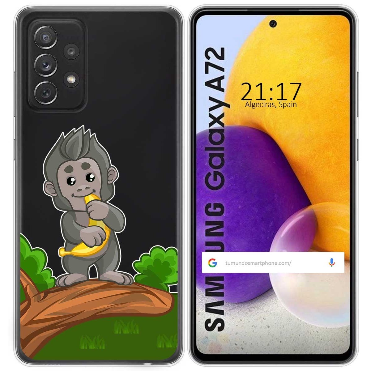 Funda Gel Transparente para Samsung Galaxy A72 diseño Mono Dibujos