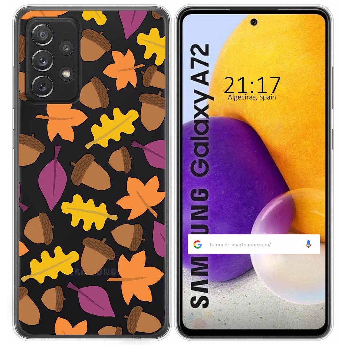 Funda Gel Transparente para Samsung Galaxy A72 diseño Otoño Dibujos