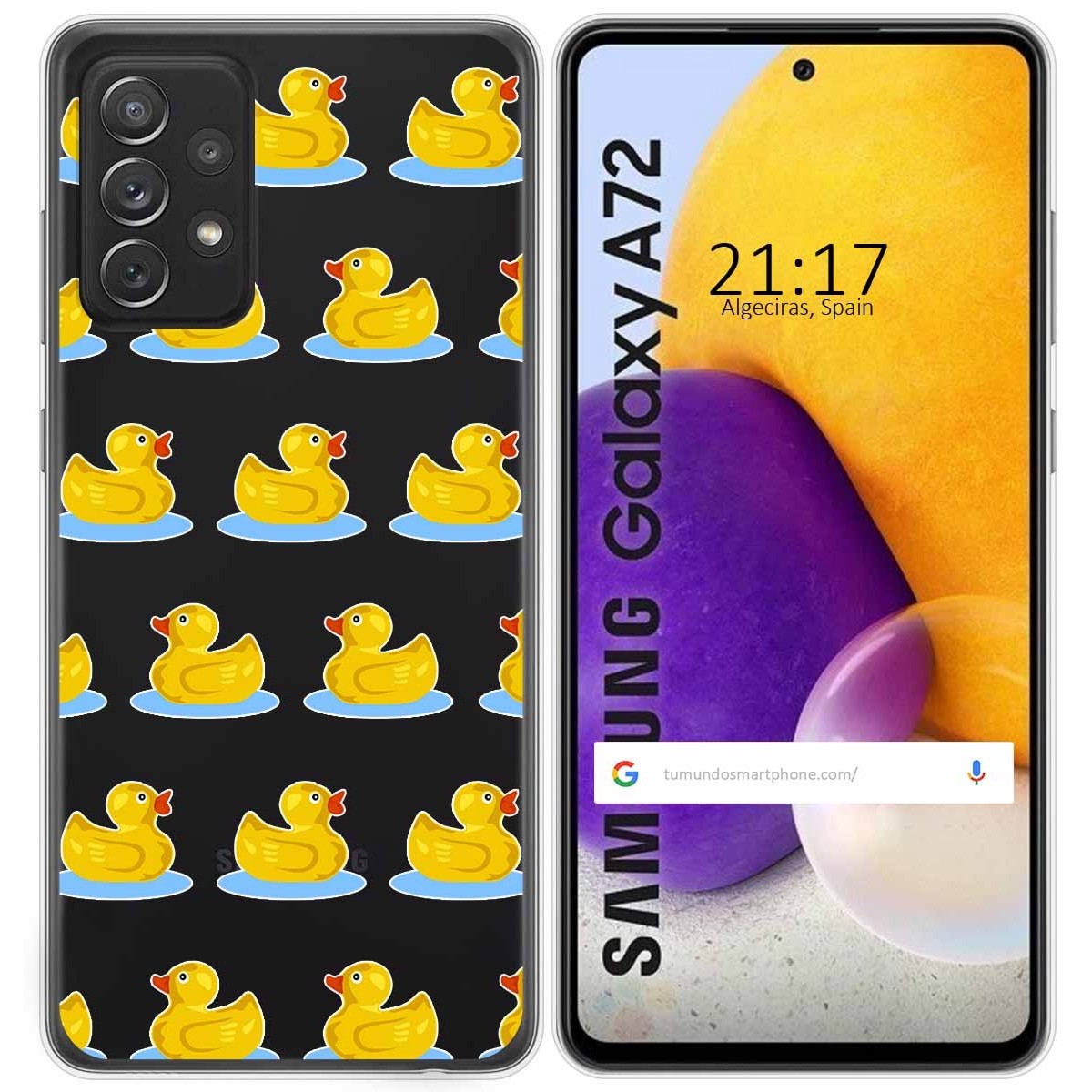 Funda Gel Transparente para Samsung Galaxy A72 diseño Pato Dibujos