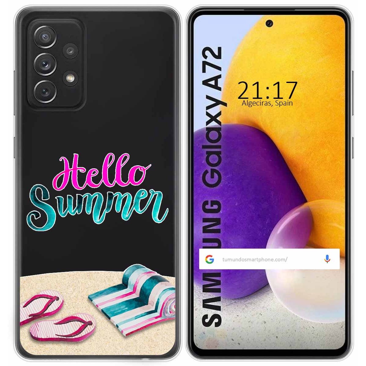 Funda Gel Transparente para Samsung Galaxy A72 diseño Summer Dibujos