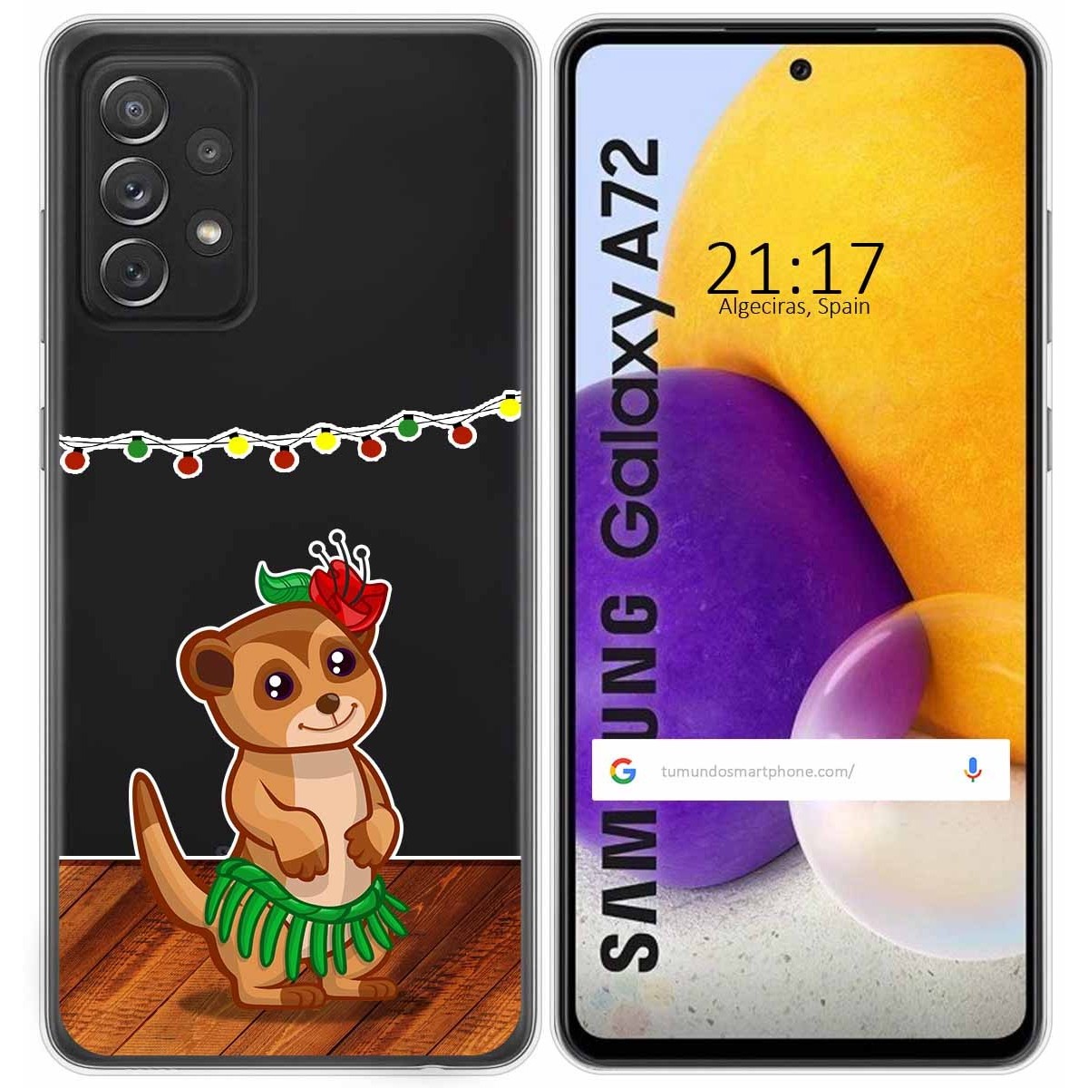 Funda Gel Transparente para Samsung Galaxy A72 diseño Suricata Dibujos