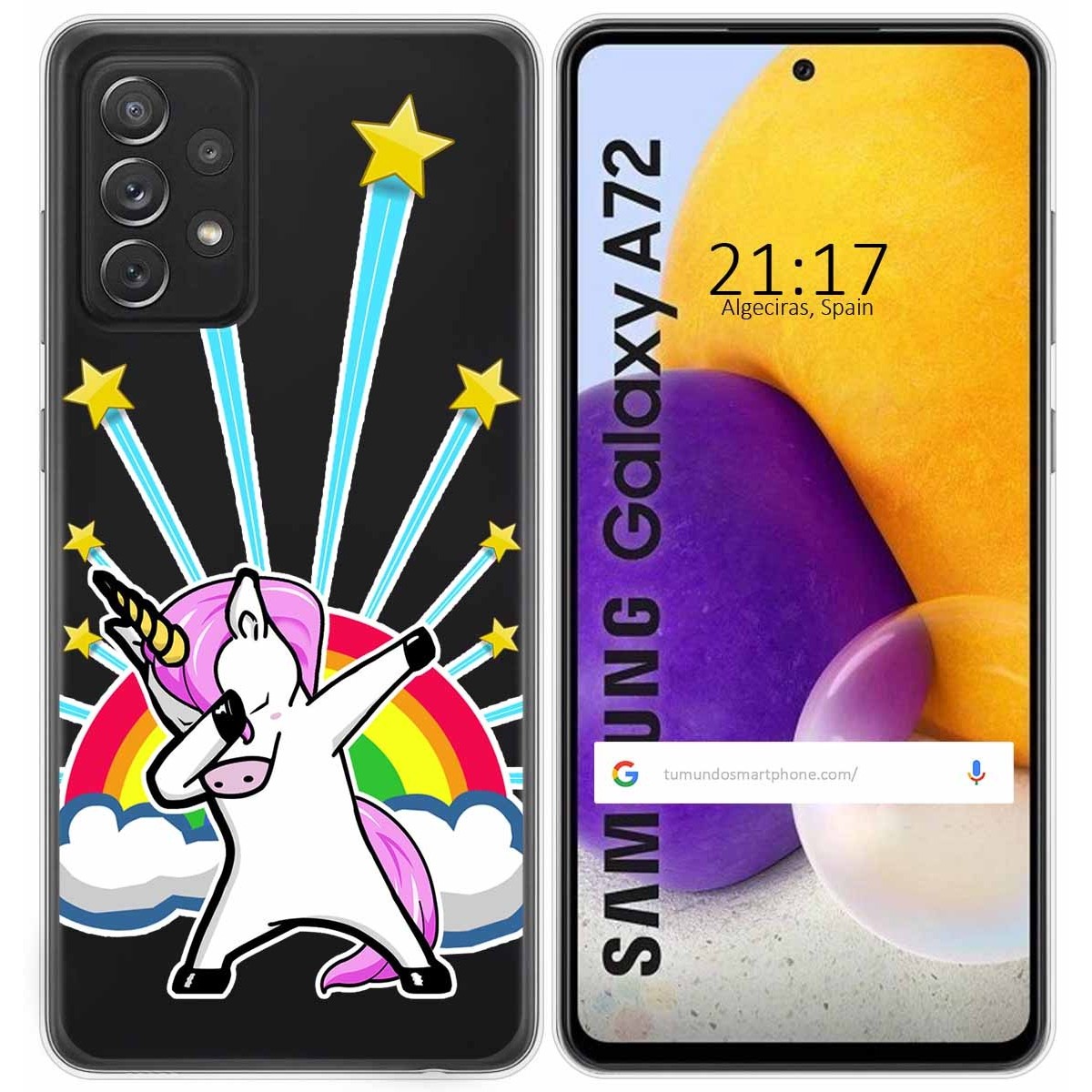 Funda Gel Transparente para Samsung Galaxy A72 diseño Unicornio Dibujos