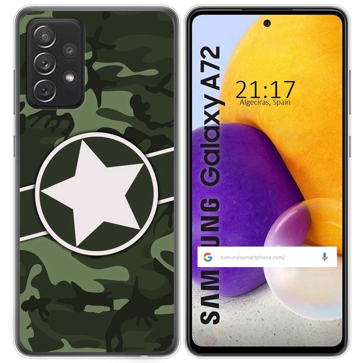 Funda Gel Tpu para Samsung Galaxy A72 diseño Camuflaje 01 Dibujos