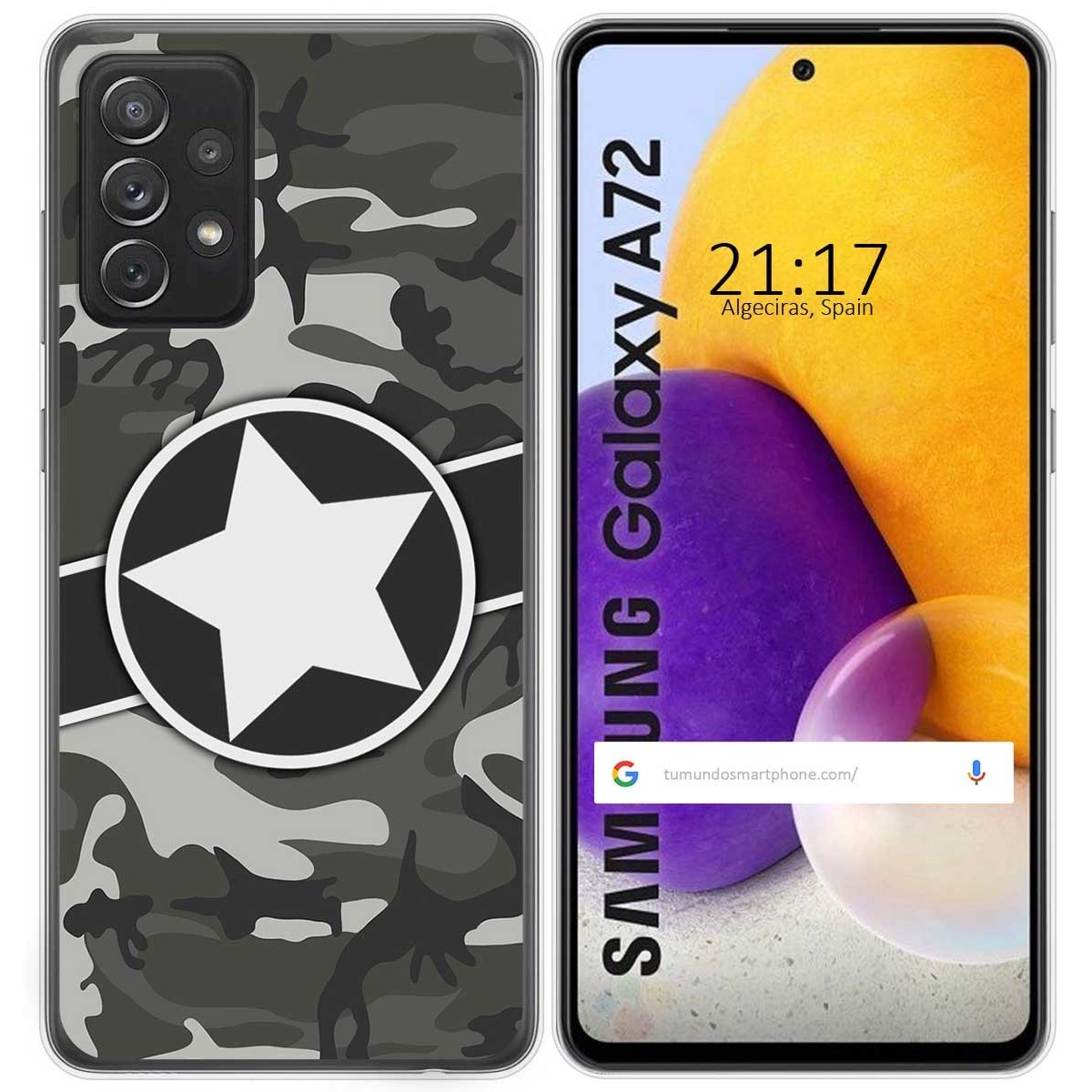 Funda Gel Tpu para Samsung Galaxy A72 diseño Camuflaje 02 Dibujos