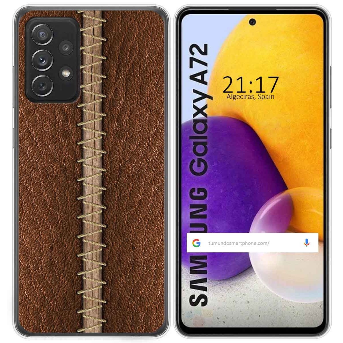 Funda Gel Tpu para Samsung Galaxy A72 diseño Cuero 01 Dibujos