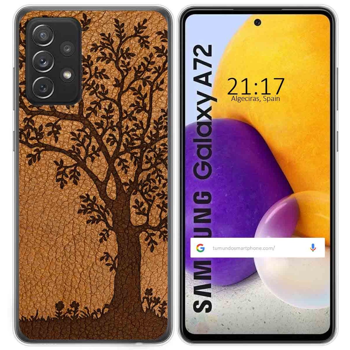 Funda Gel Tpu para Samsung Galaxy A72 diseño Cuero 03 Dibujos