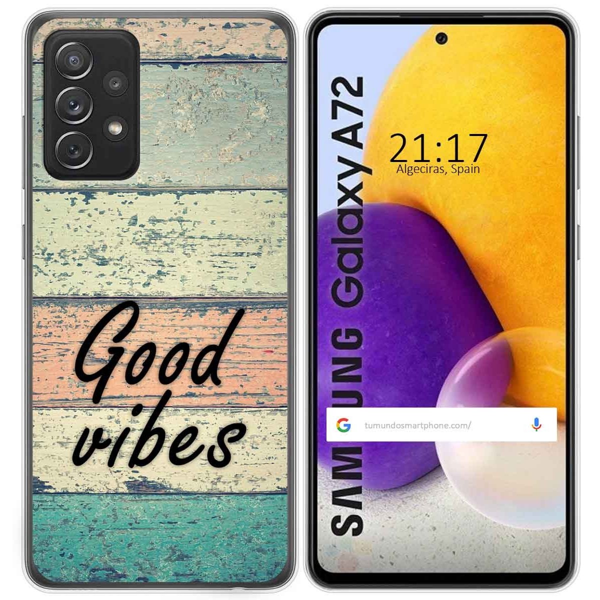 Funda Gel Tpu para Samsung Galaxy A72 diseño Madera 01 Dibujos