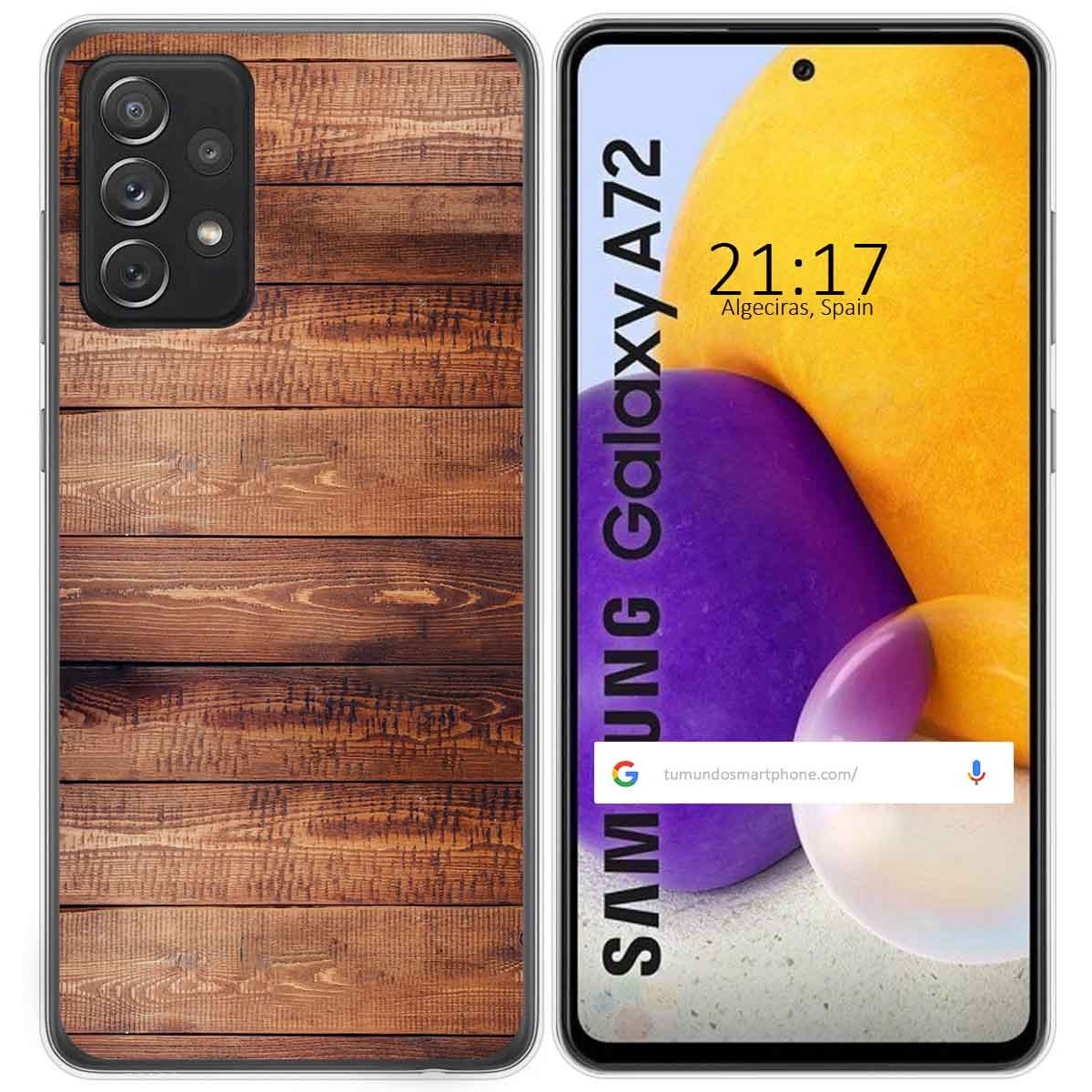 Funda Gel Tpu para Samsung Galaxy A72 diseño Madera 02 Dibujos
