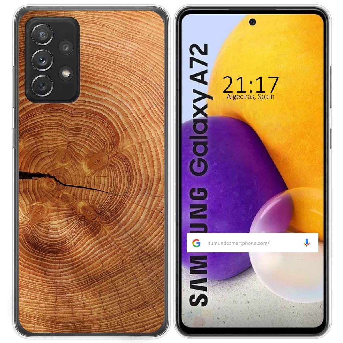 Funda Gel Tpu para Samsung Galaxy A72 diseño Madera 04 Dibujos