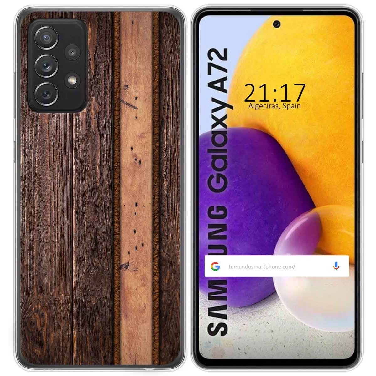 Funda Gel Tpu para Samsung Galaxy A72 diseño Madera 05 Dibujos