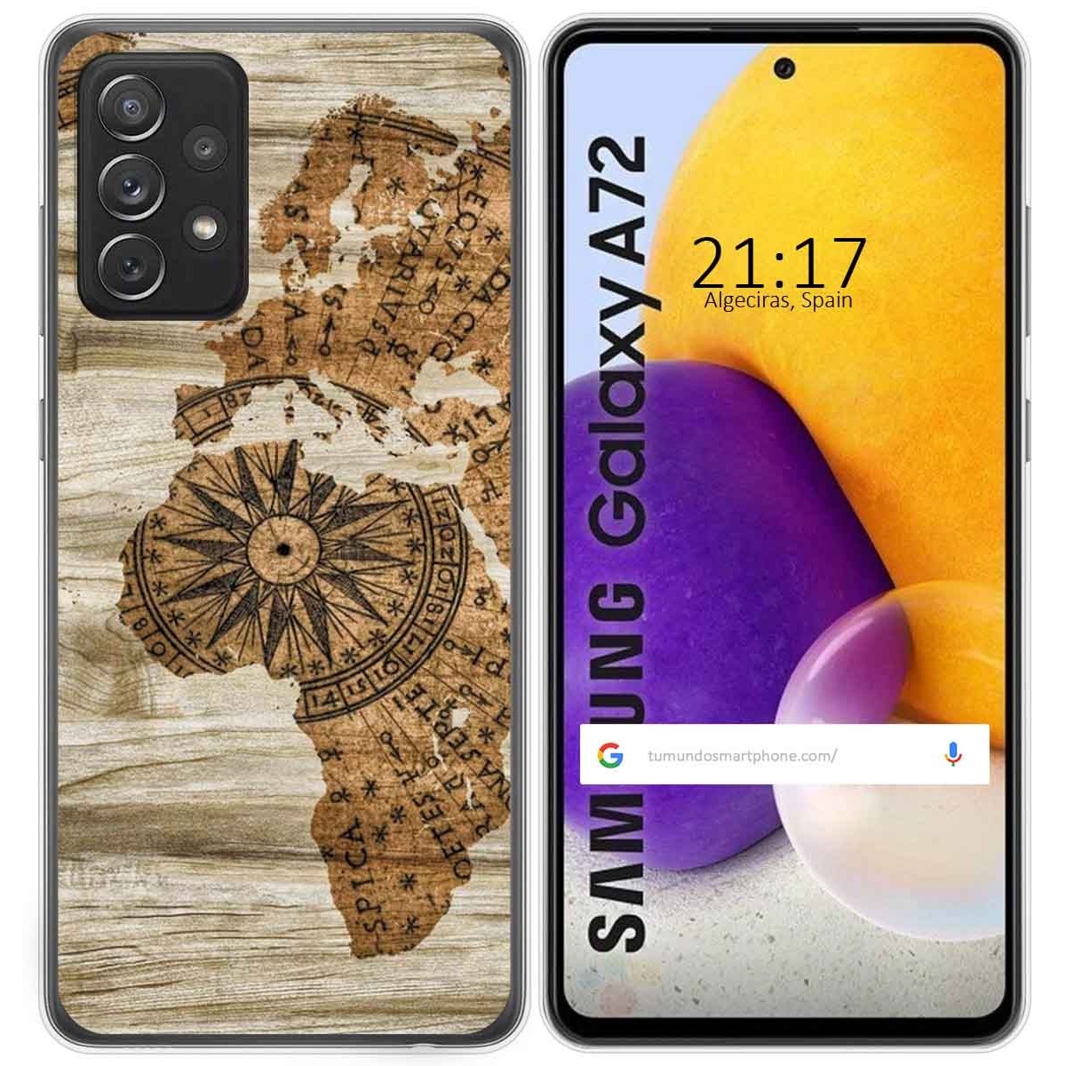 Funda Gel Tpu para Samsung Galaxy A72 diseño Madera 07 Dibujos