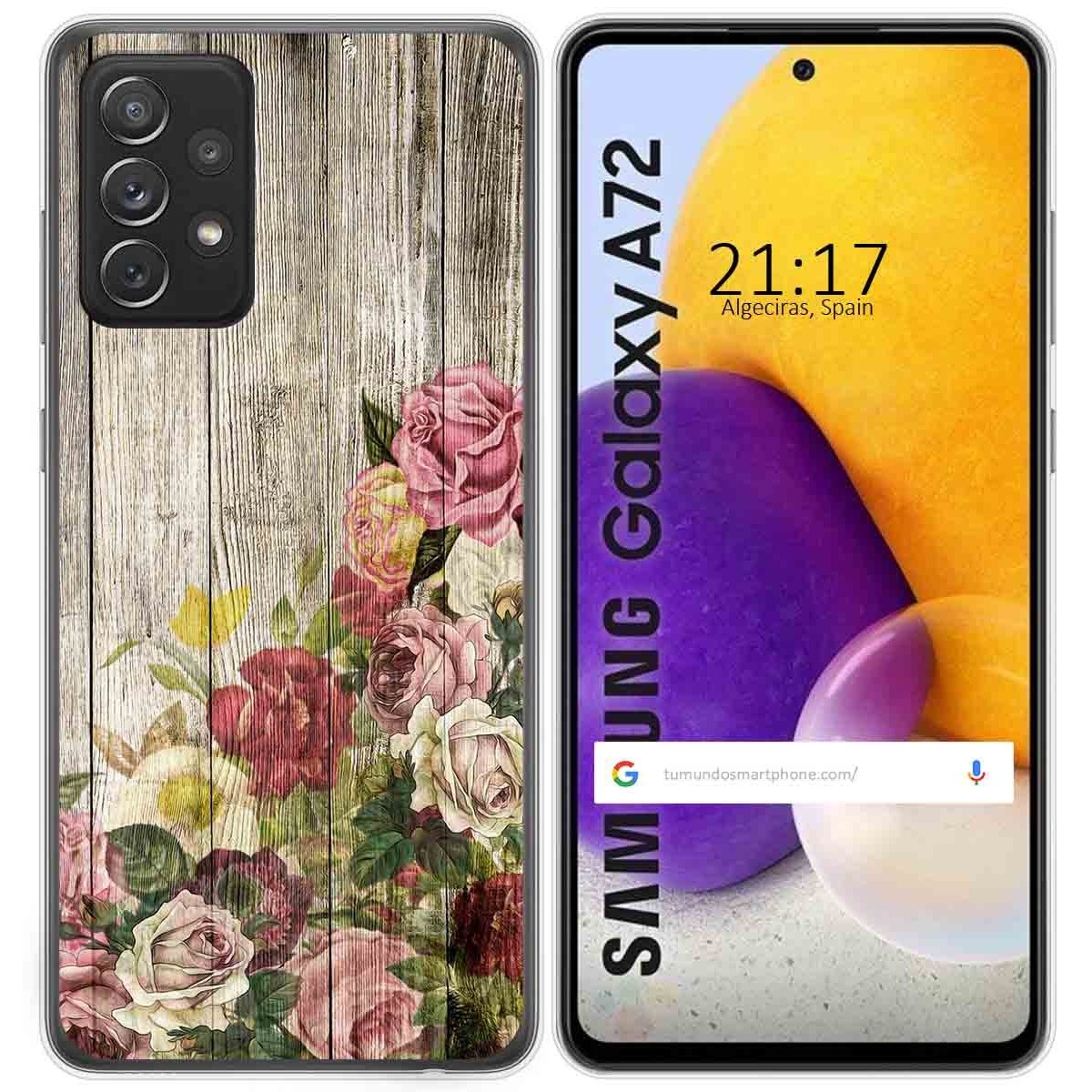Funda Gel Tpu para Samsung Galaxy A72 diseño Madera 08 Dibujos