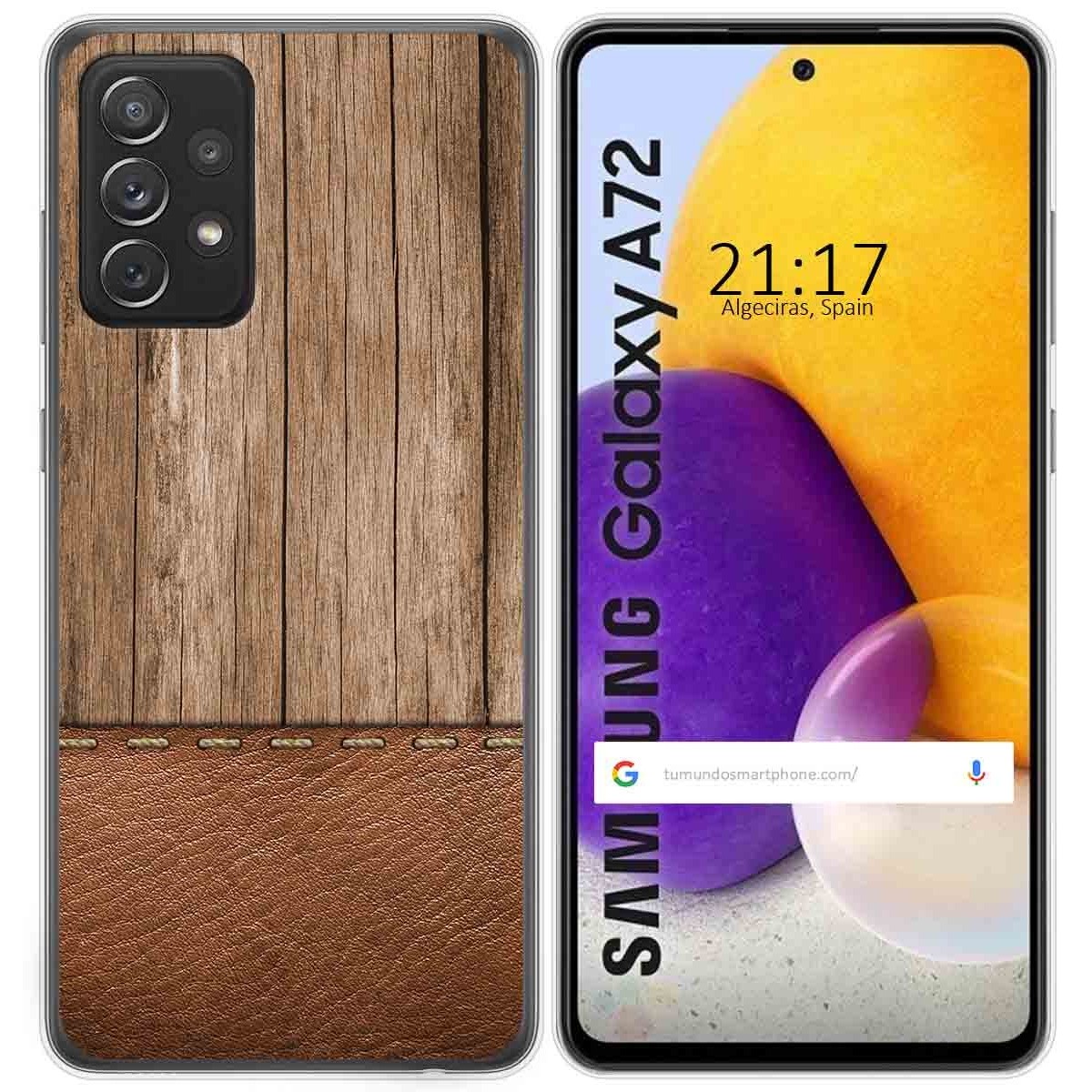 Funda Gel Tpu para Samsung Galaxy A72 diseño Madera 09 Dibujos