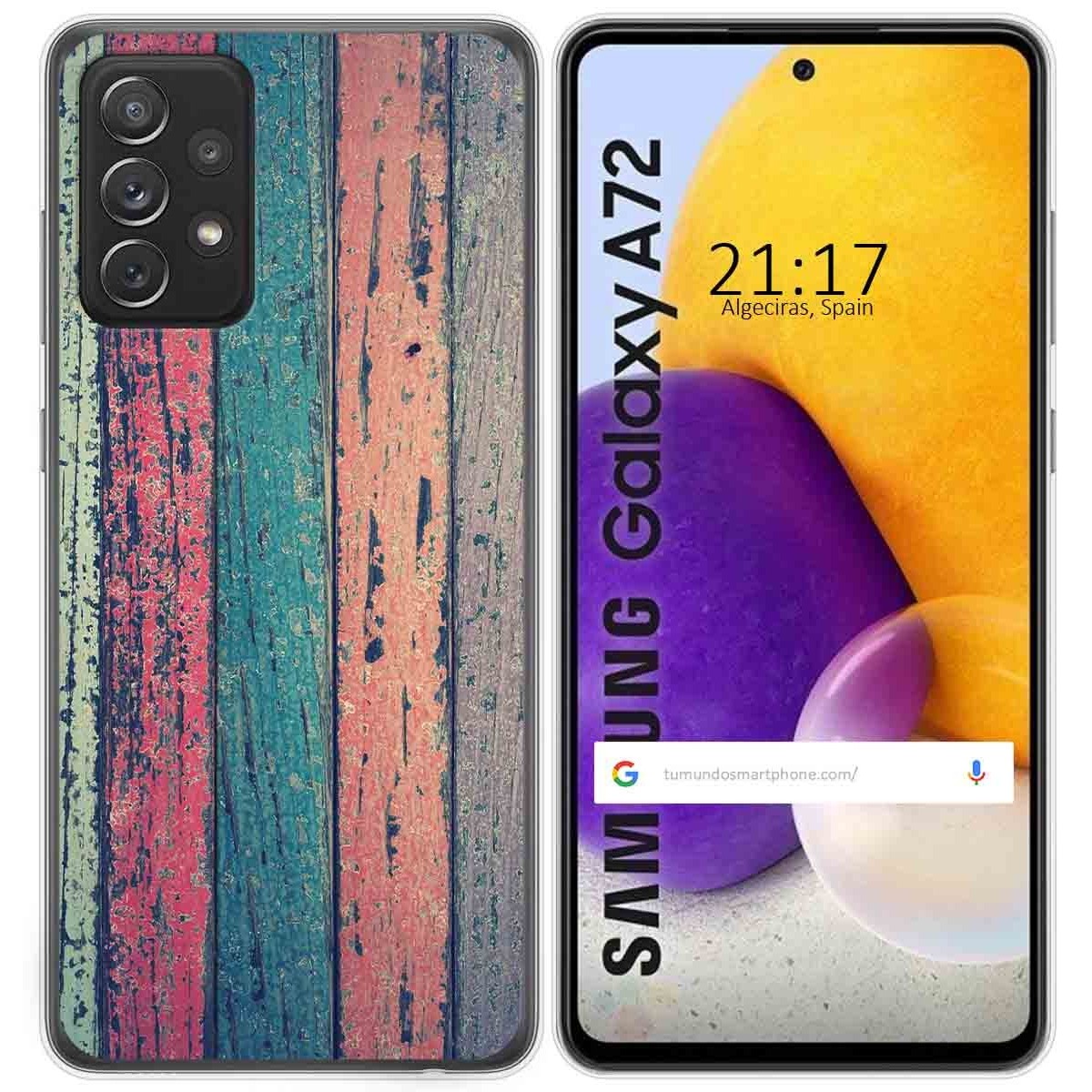 Funda Gel Tpu para Samsung Galaxy A72 diseño Madera 10 Dibujos