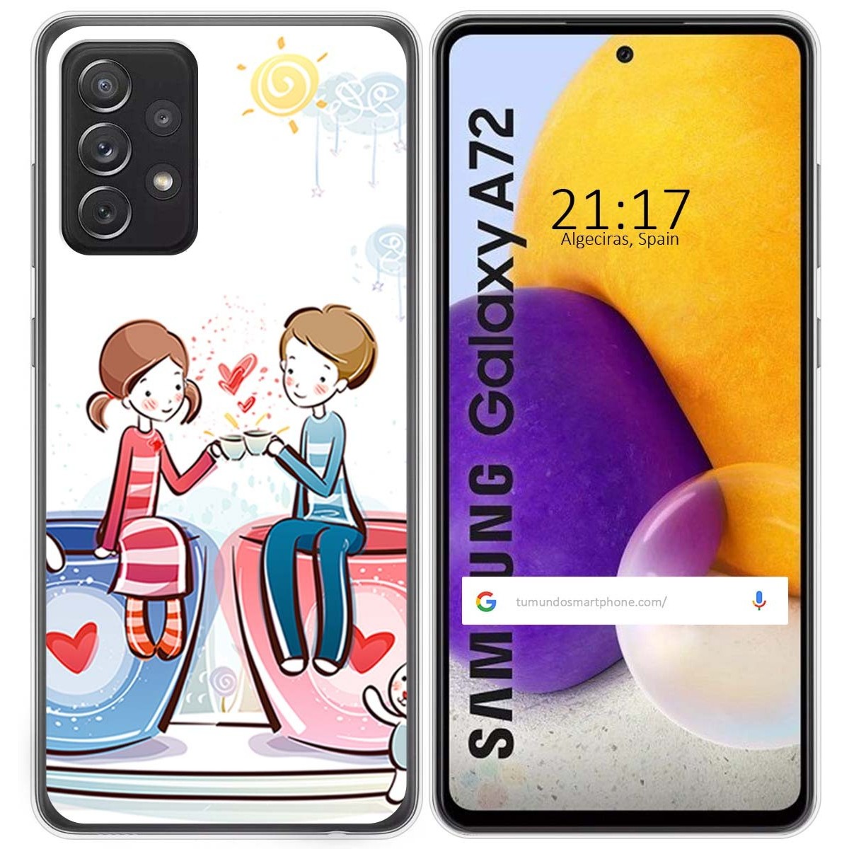 Funda Gel Tpu para Samsung Galaxy A72 diseño Café Dibujos
