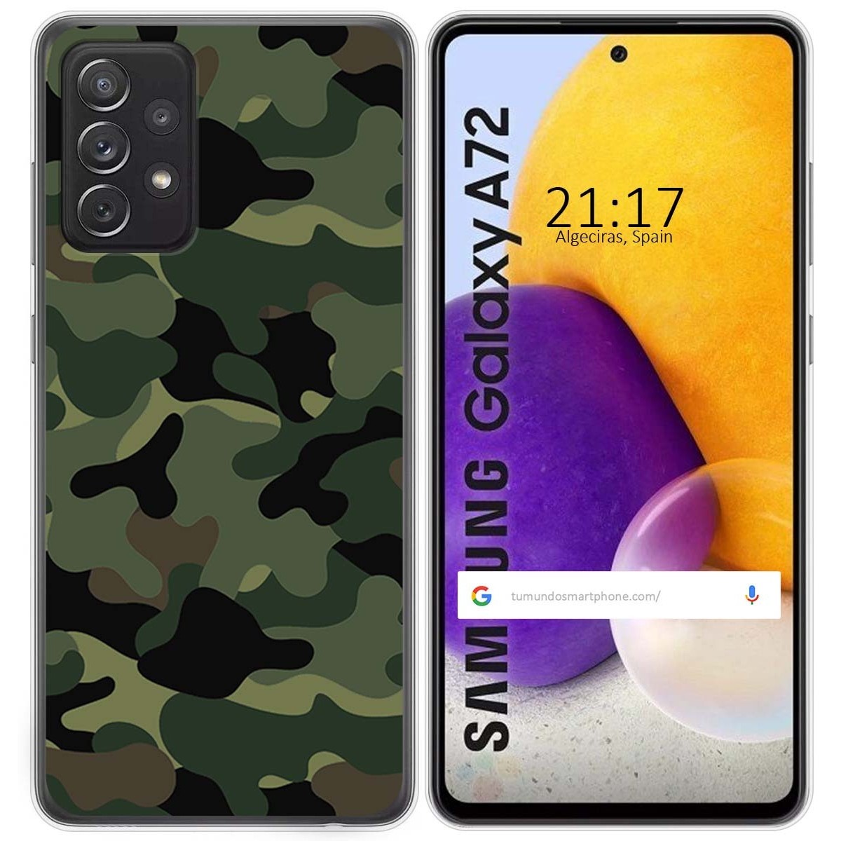 Funda Gel Tpu para Samsung Galaxy A72 diseño Camuflaje Dibujos