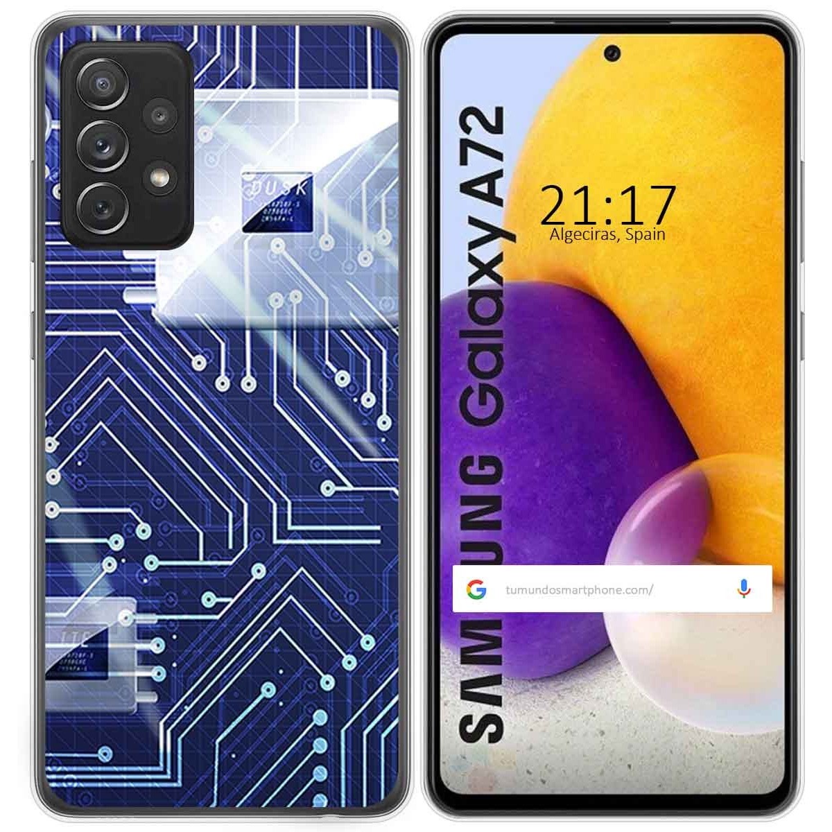 Funda Gel Tpu para Samsung Galaxy A72 diseño Circuito Dibujos