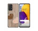 Funda Gel Tpu para Samsung Galaxy A72 diseño Corazones Madera Dibujos