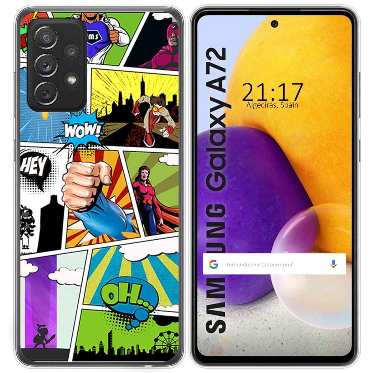 Funda Gel Tpu para Samsung Galaxy A72 diseño Comic Dibujos