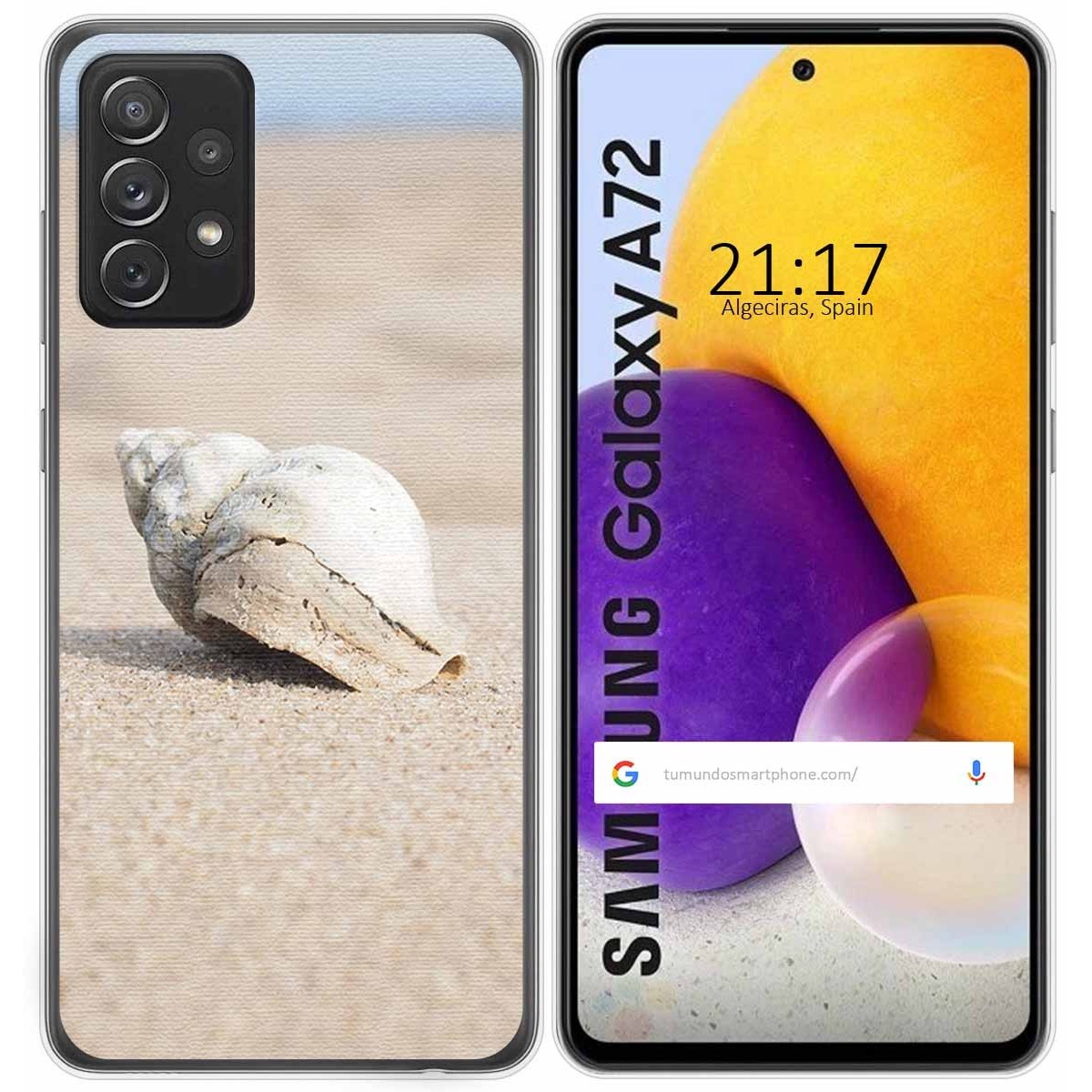 Funda Gel Tpu para Samsung Galaxy A72 diseño Concha Dibujos