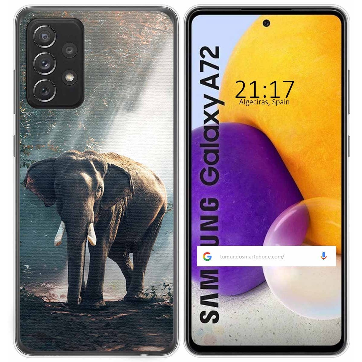 Funda Gel Tpu para Samsung Galaxy A72 diseño Elefante Dibujos