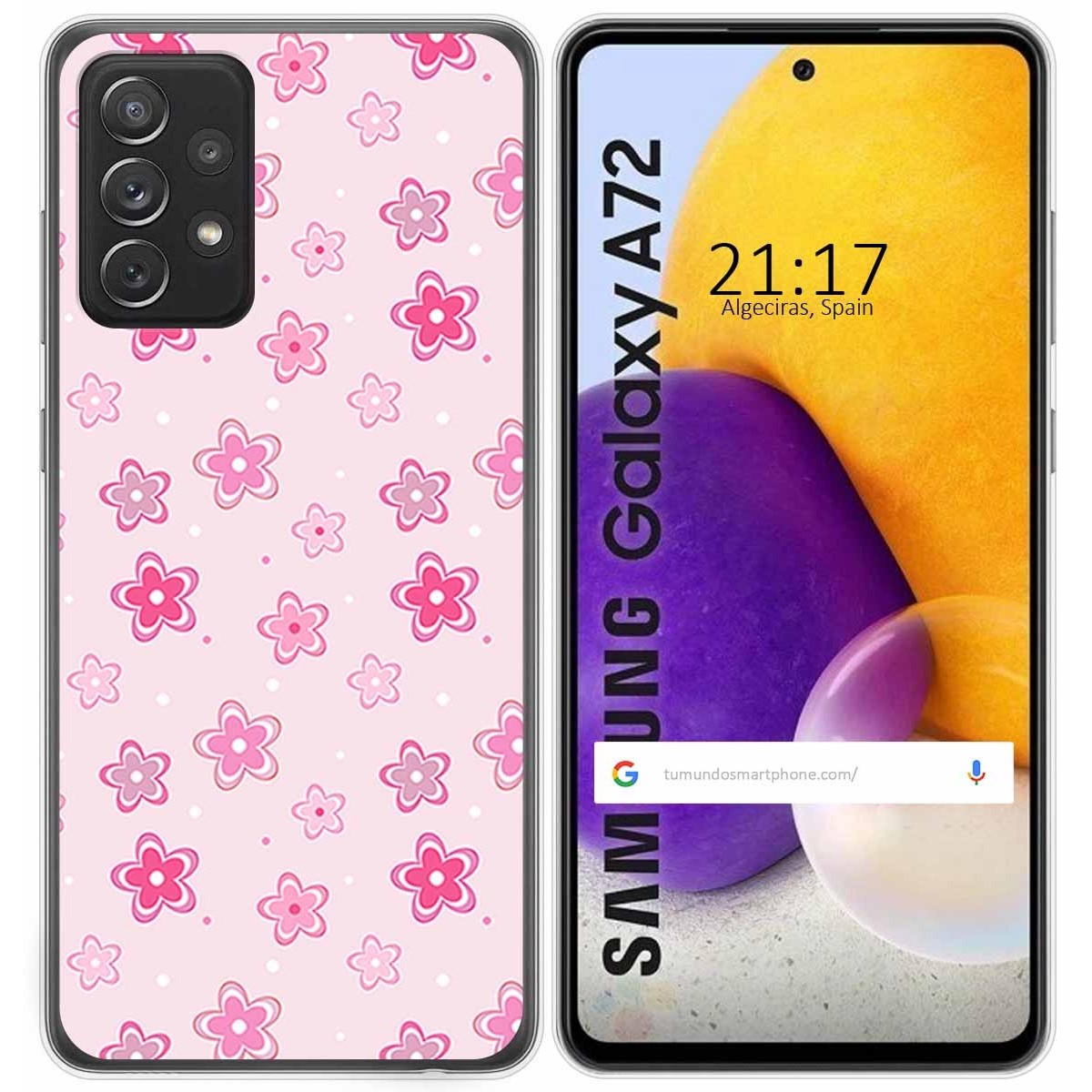 Funda Gel Tpu para Samsung Galaxy A72 diseño Flores Dibujos