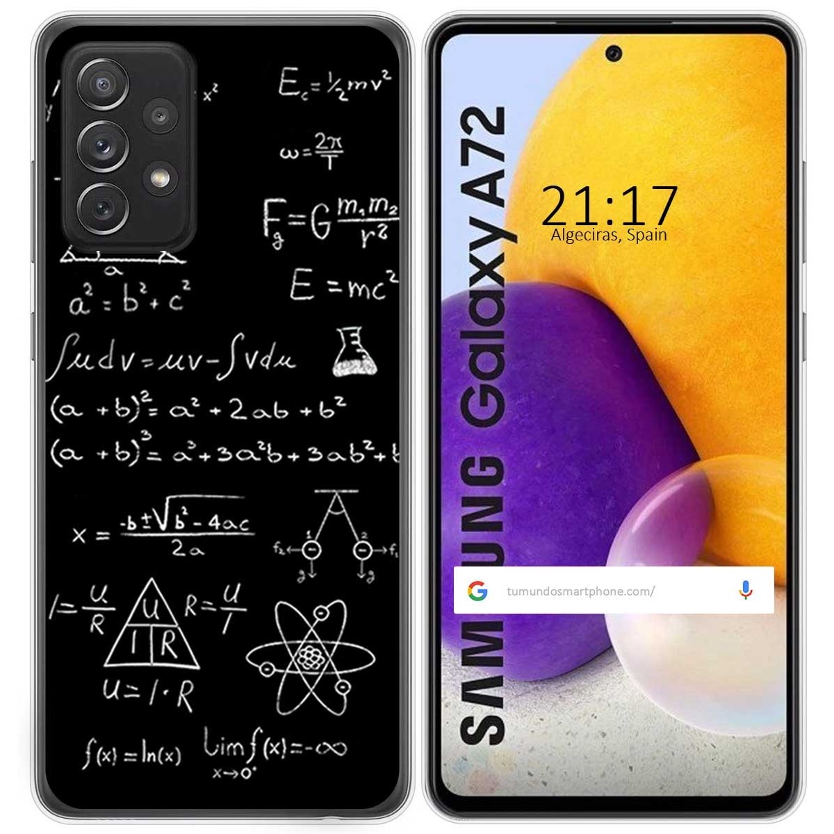 Funda Gel Tpu para Samsung Galaxy A72 diseño Formulas Dibujos