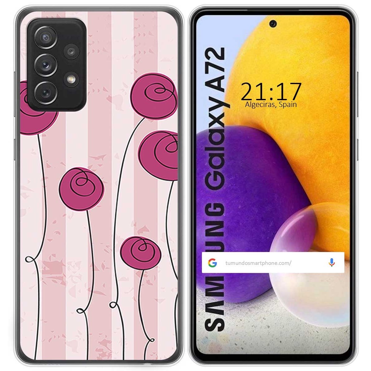 Funda Gel Tpu para Samsung Galaxy A72 diseño Flores Vintage Dibujos