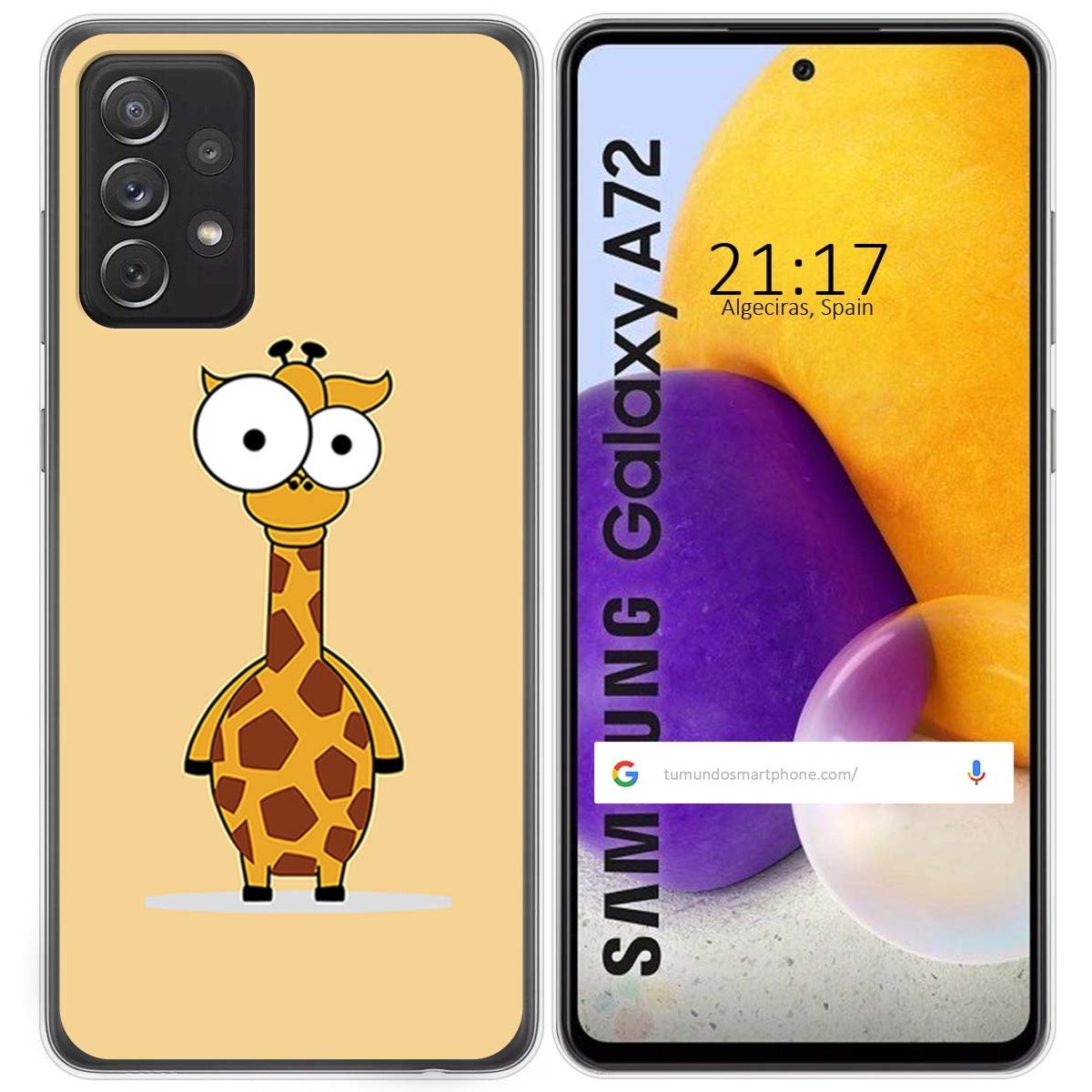 Funda Gel Tpu para Samsung Galaxy A72 diseño Jirafa Dibujos