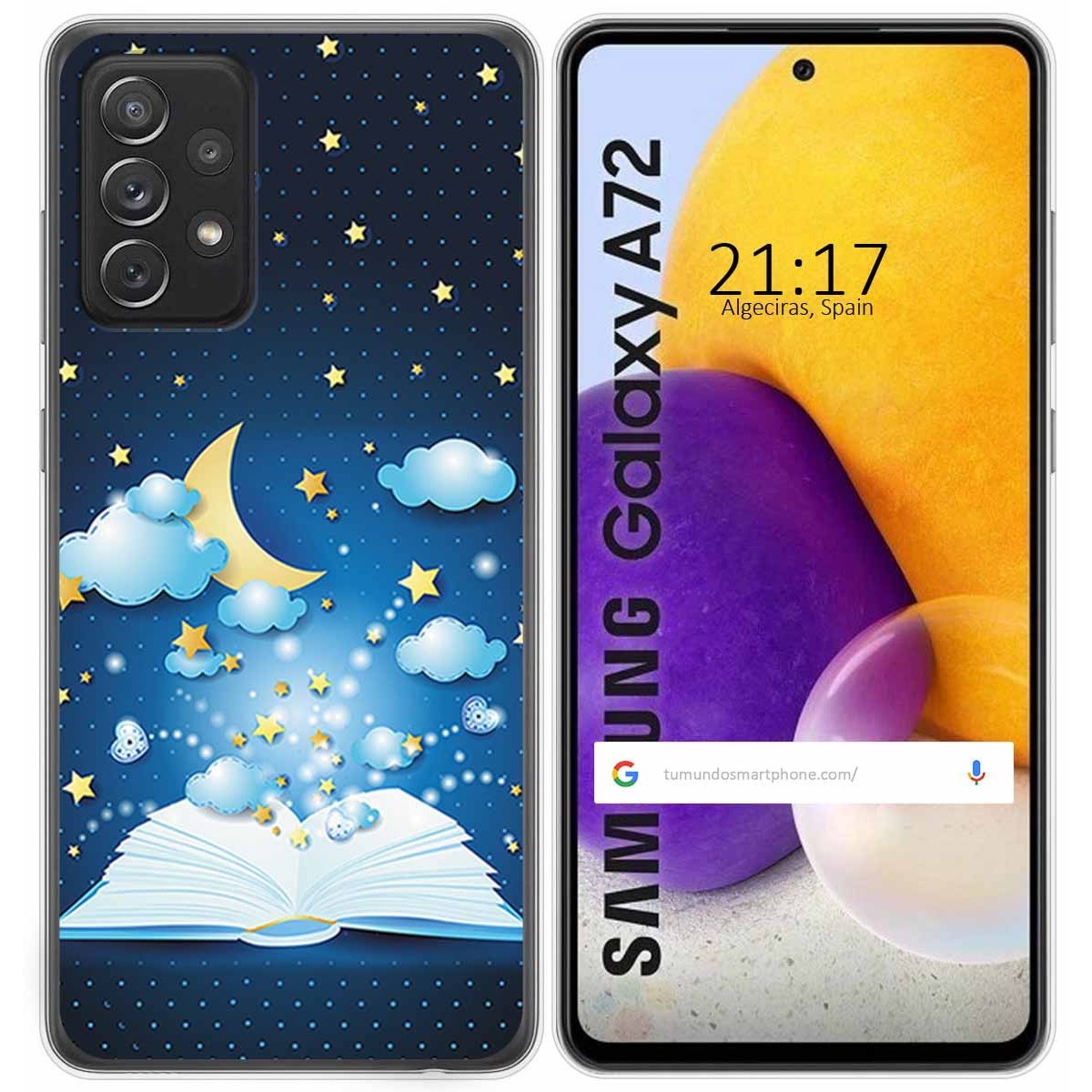 Funda Gel Tpu para Samsung Galaxy A72 diseño Libro Cuentos Dibujos