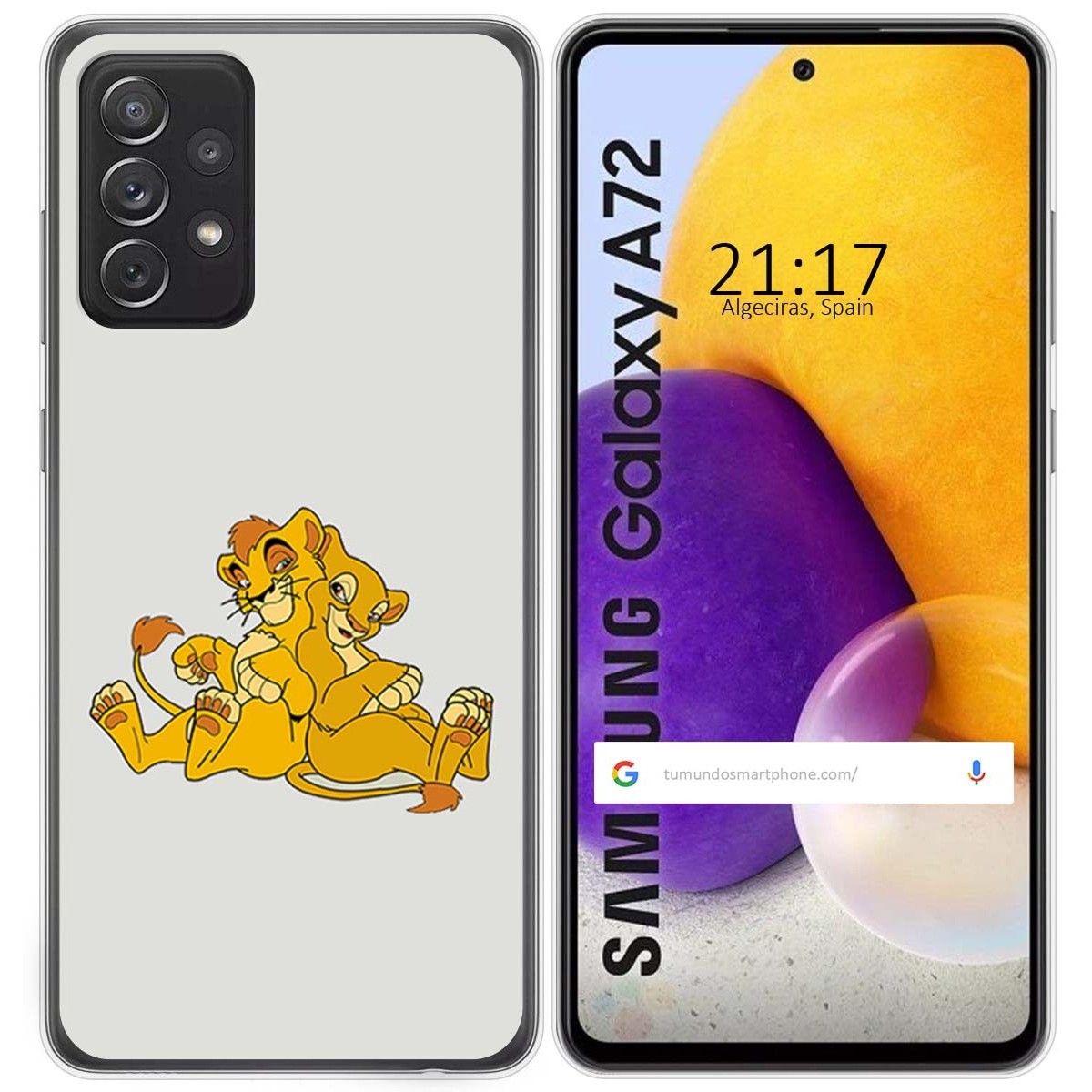 Funda Gel Tpu para Samsung Galaxy A72 diseño Leones Dibujos