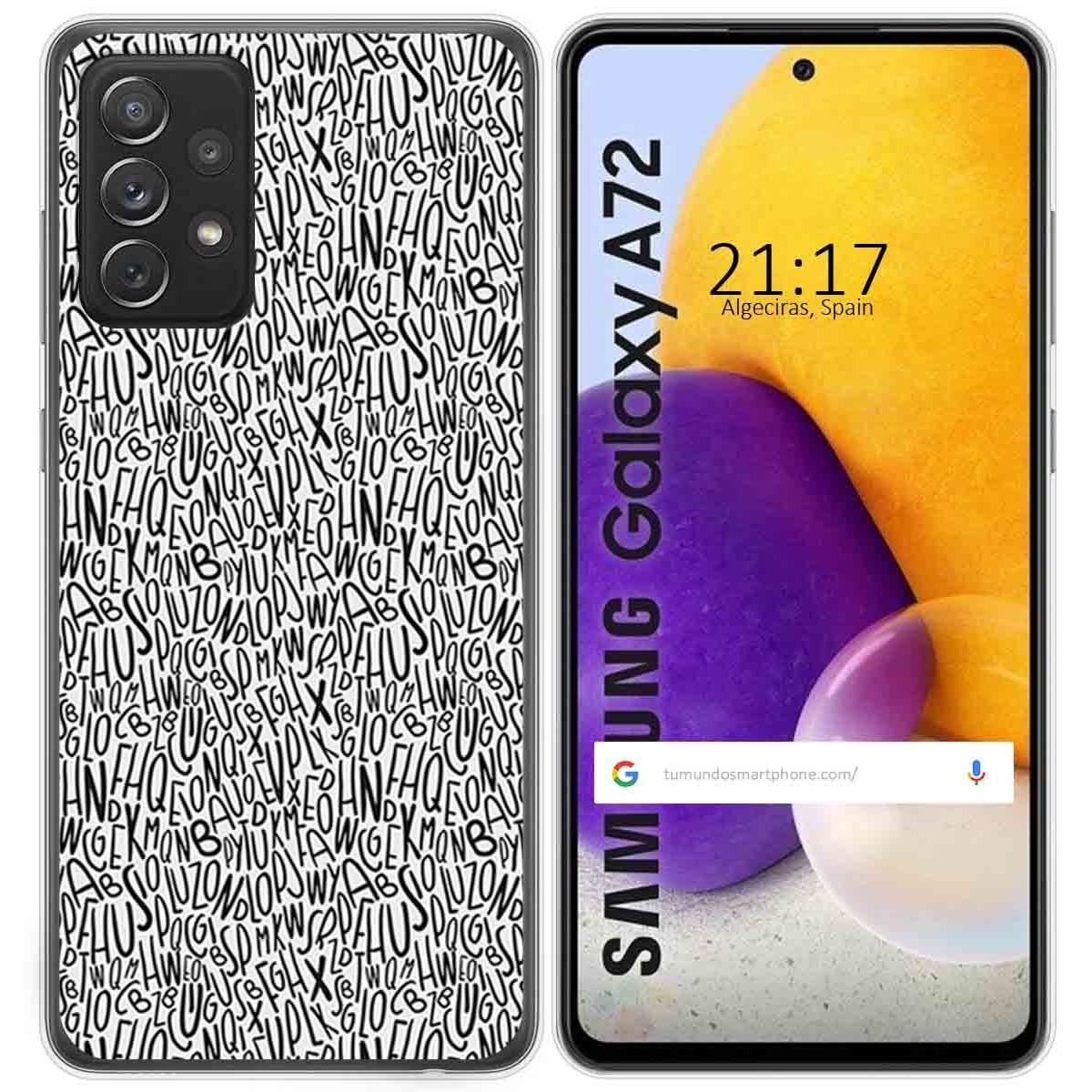 Funda Gel Tpu para Samsung Galaxy A72 diseño Letras Dibujos