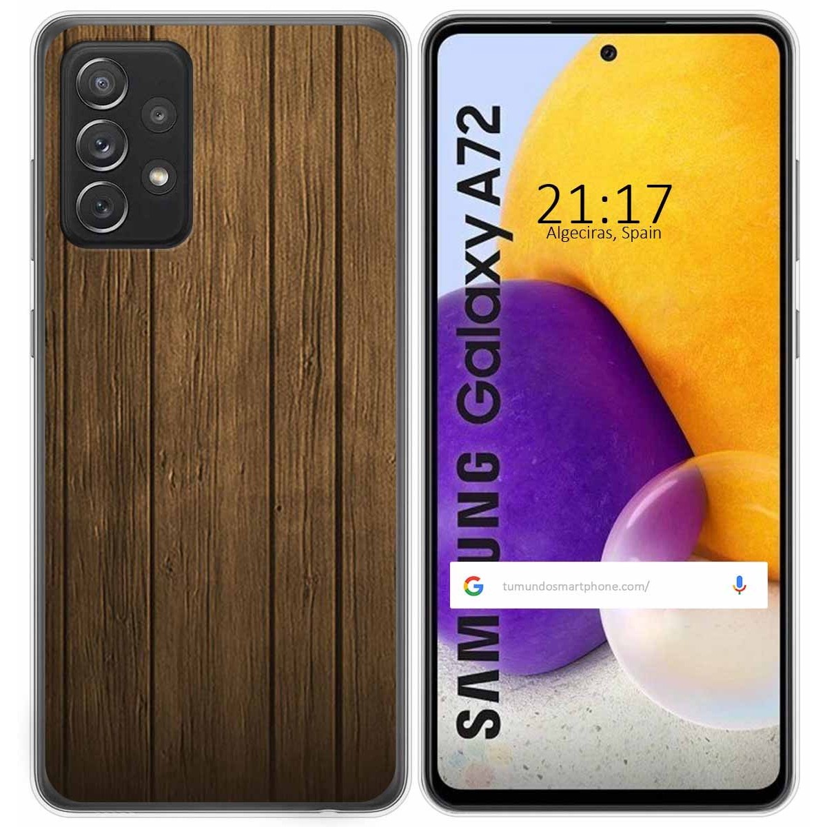 Funda Gel Tpu para Samsung Galaxy A72 diseño Madera Dibujos